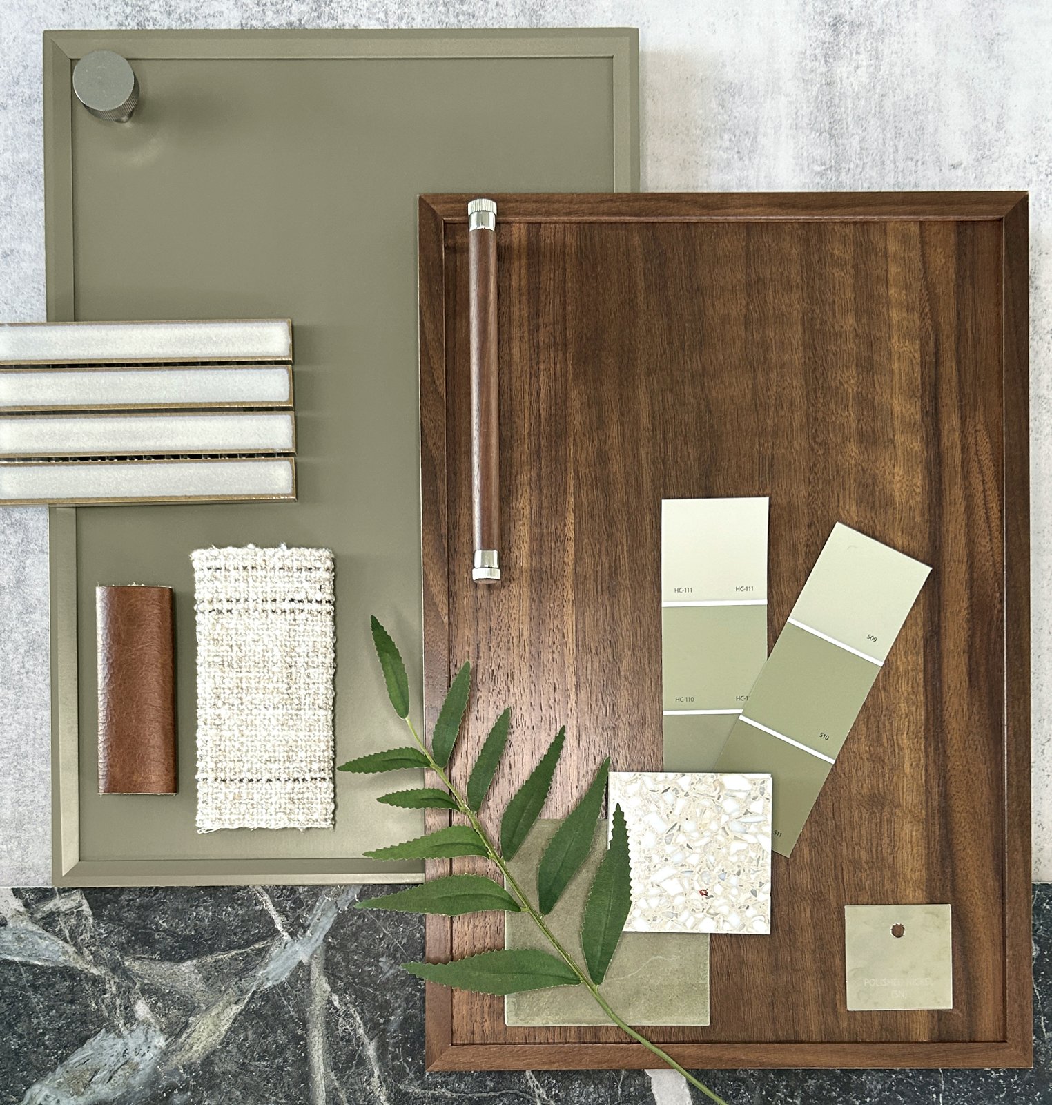 Cabinet door displays on the Burnich showroom floor