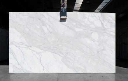 Actual Calacatta Marble slab, bundle MMN60-04, MSI Seattle warehouse