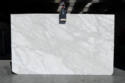 Actual Calacatta Marble slab, bundle MMN60-05, MSI Seattle warehouse