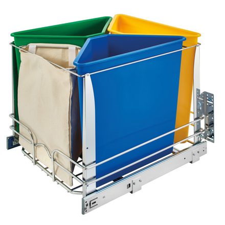 Bottom Mount Recycling Center Waste System - Multi-Color — Rev-A-Shelf cabinet organizer