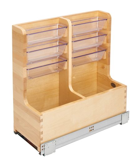 L-Shape Vanity Pull-Out Organizer for Base Vanity Cabinet — Rev-A-Shelf cabinet organizer