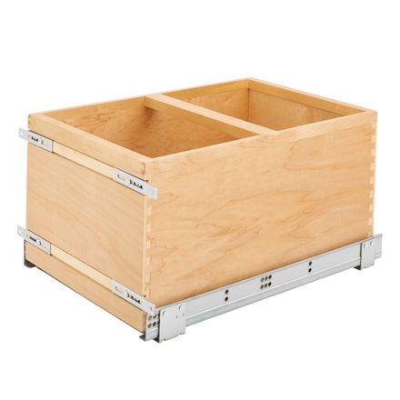 Maple Double Pull-Out Waste Container, 50-Quart Bins — Rev-A-Shelf cabinet organizer