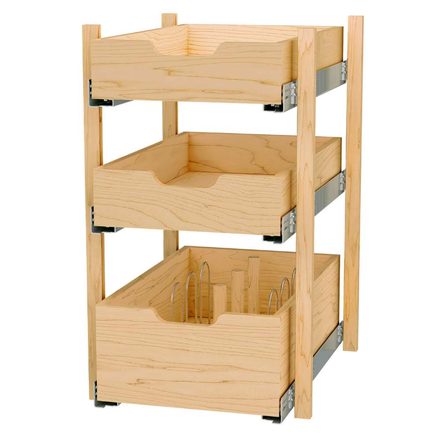 Maple Pilaster Kit for Full-Height Base Standard and Tall Drawer Box, Uprights — Rev-A-Shelf cabinet organizer