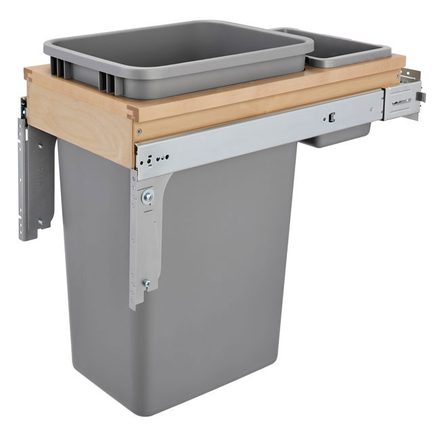 Maple Top Mount Waste Container (faceframe) — Rev-A-Shelf cabinet organizer