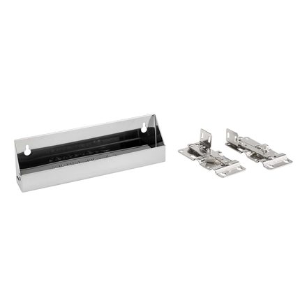 Stainless Tip-Out Sink Front Tray with Hinges — Rev-A-Shelf cabinet organizer