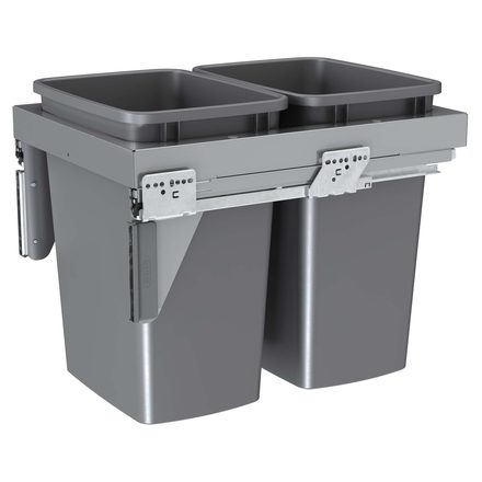 Steel Top Mount Waste and Recycle Center Pull-Out with Containers — Rev-A-Shelf cabinet organizer