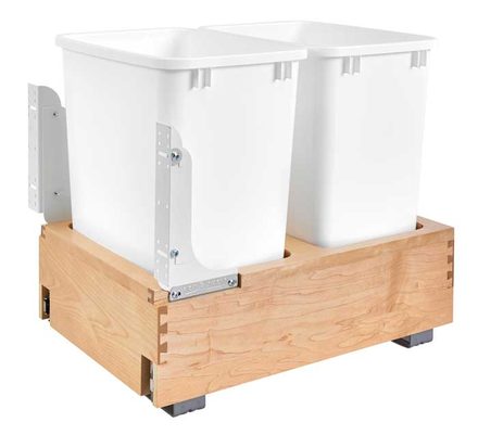 Wood Bottom Mount Pull-Out Waste Container — Rev-A-Shelf cabinet organizer