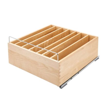 Wood Base Cabinet Pull-Out Casserole Dish — Rev-A-Shelf cabinet organizer