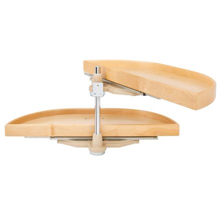 Wood Two-Tier Half-Moon Lazy Susan Set — Rev-A-Shelf cabinet organizer